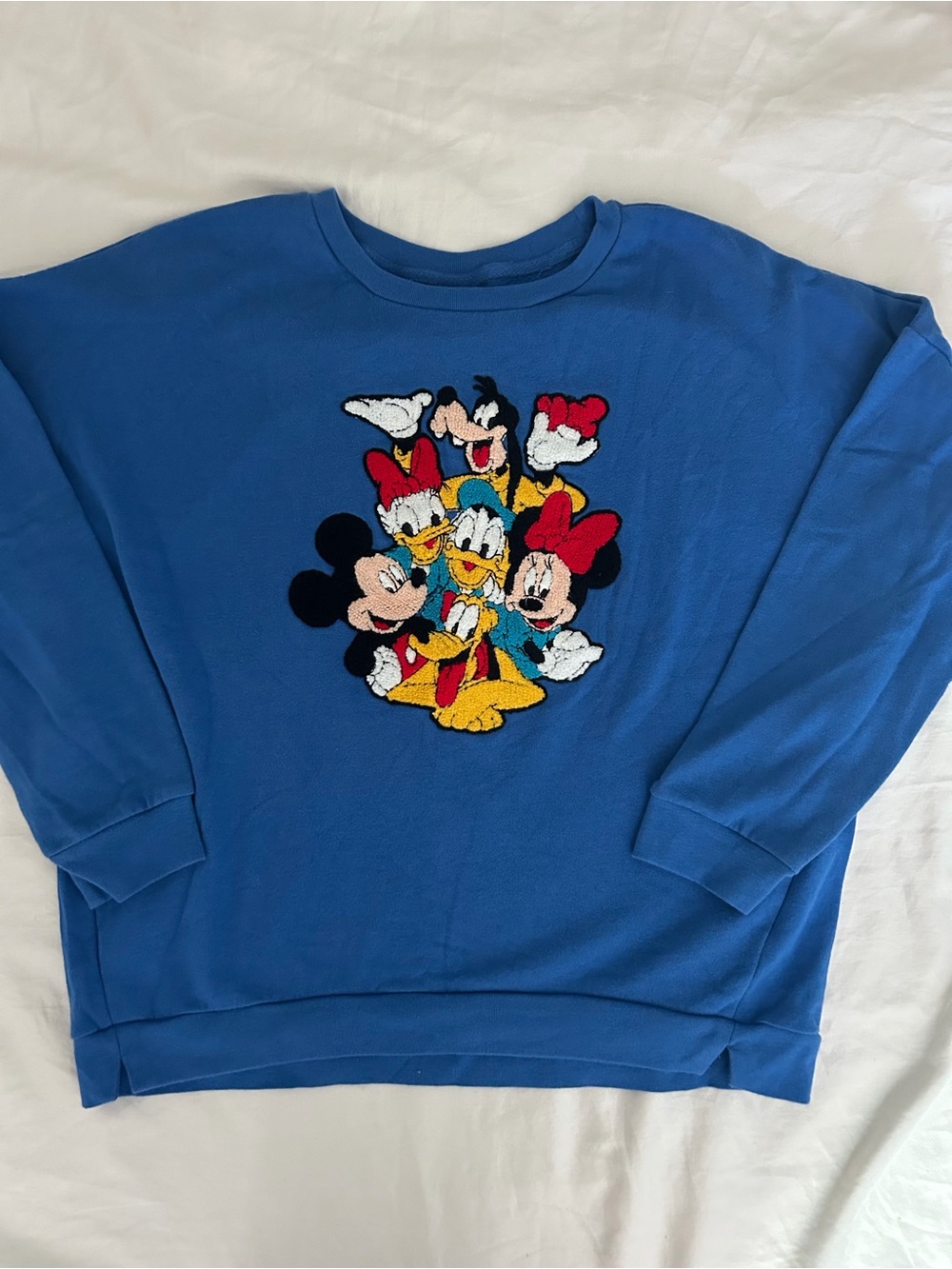 Disney Blue Sweatshirt with Mickey & Friends Embroidery